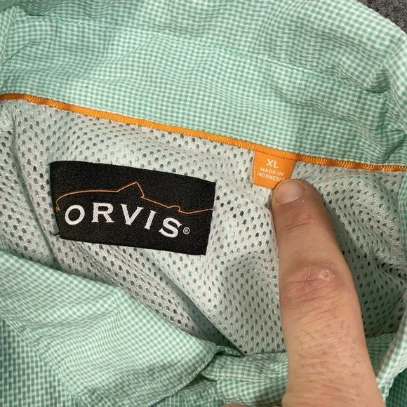 Orvis Shirt Men XL Open Air Caster UPF Vented Fishing Performance Seersucker - Picture 4 of 15
